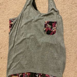 Gray & floral women’s tank